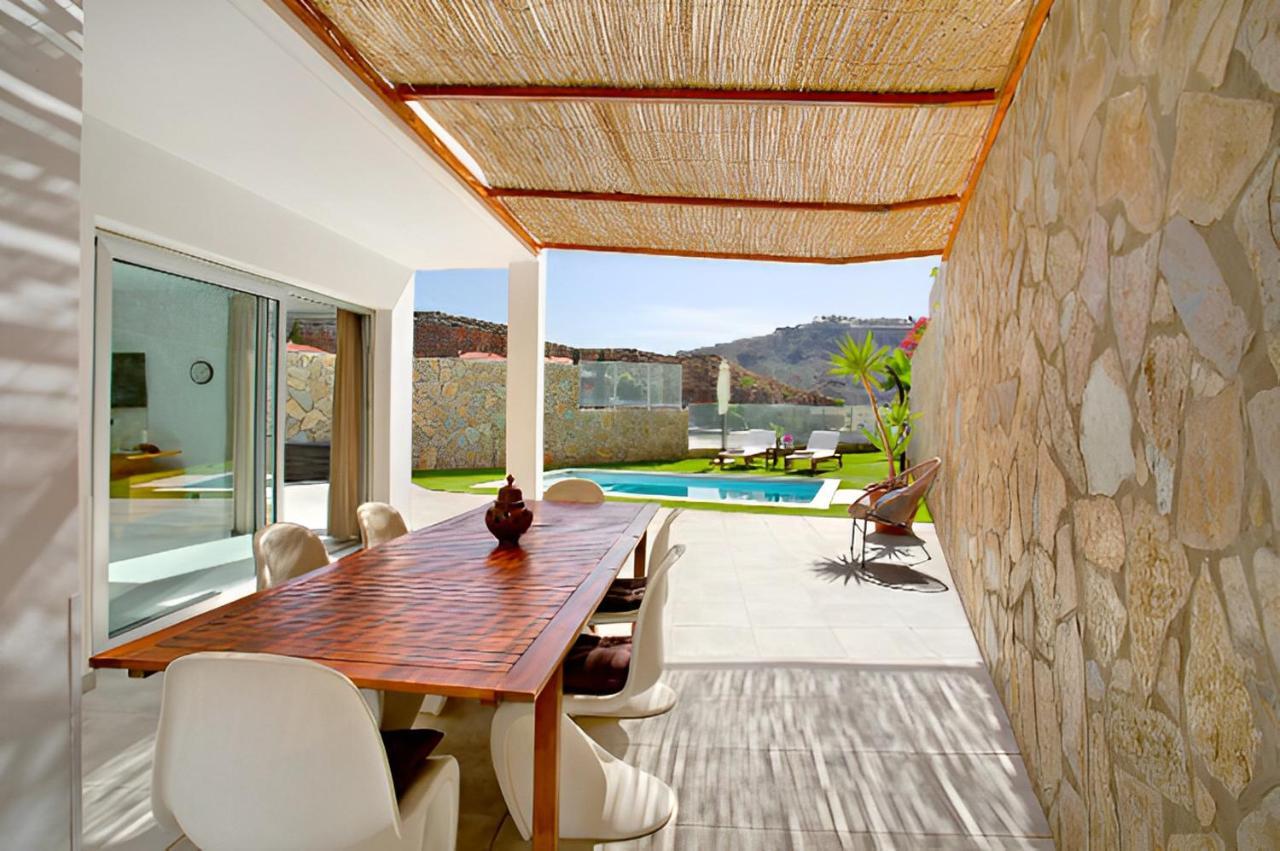 Dream Villa With Heated Pool, Rooftop & Ocean Views Mogán エクステリア 写真
