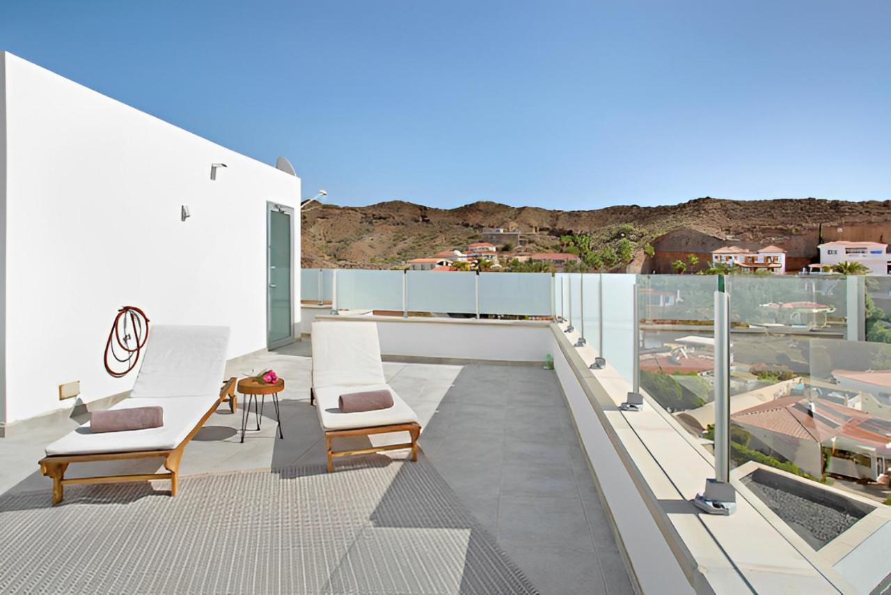 Dream Villa With Heated Pool, Rooftop & Ocean Views Mogán エクステリア 写真