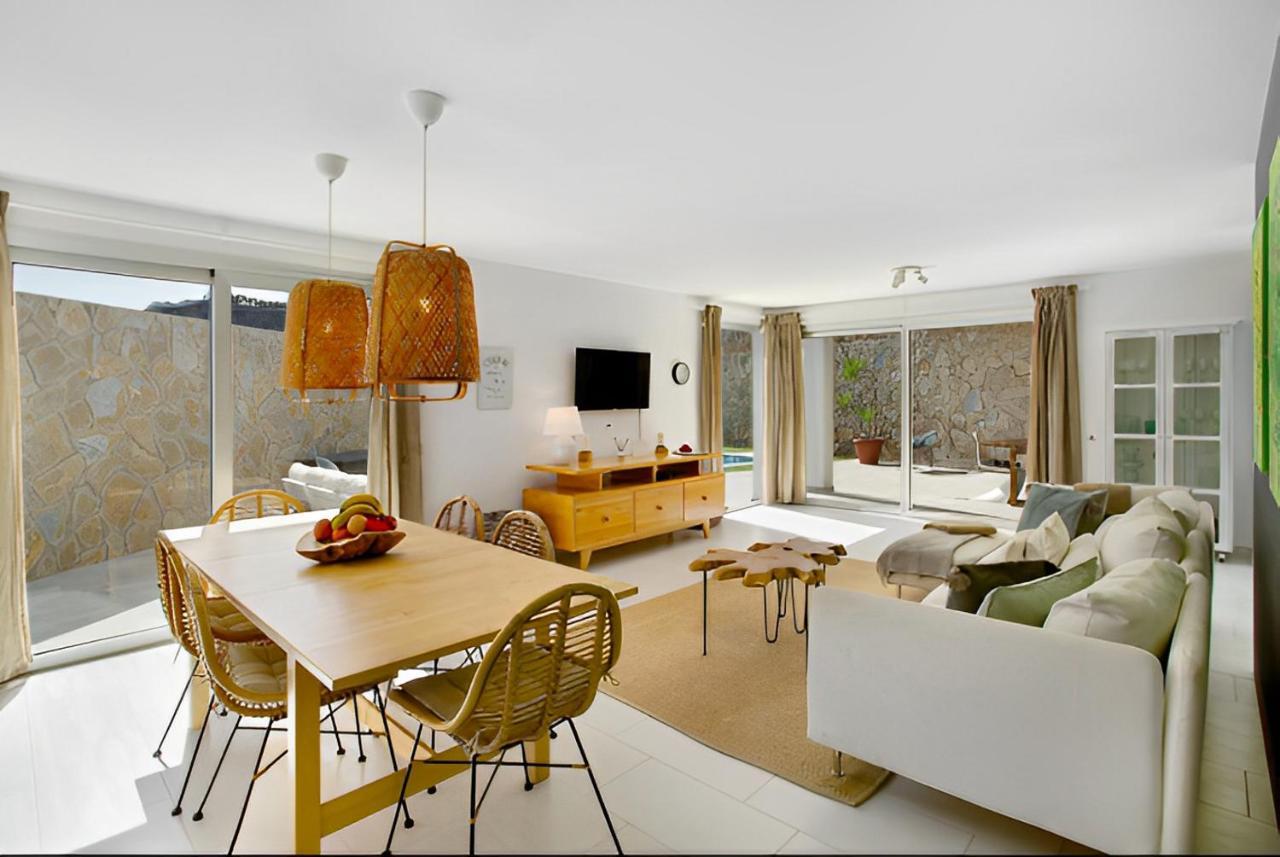 Dream Villa With Heated Pool, Rooftop & Ocean Views Mogán エクステリア 写真