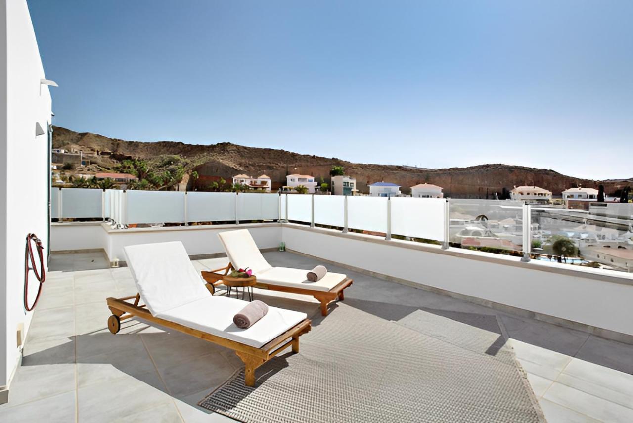 Dream Villa With Heated Pool, Rooftop & Ocean Views Mogán エクステリア 写真