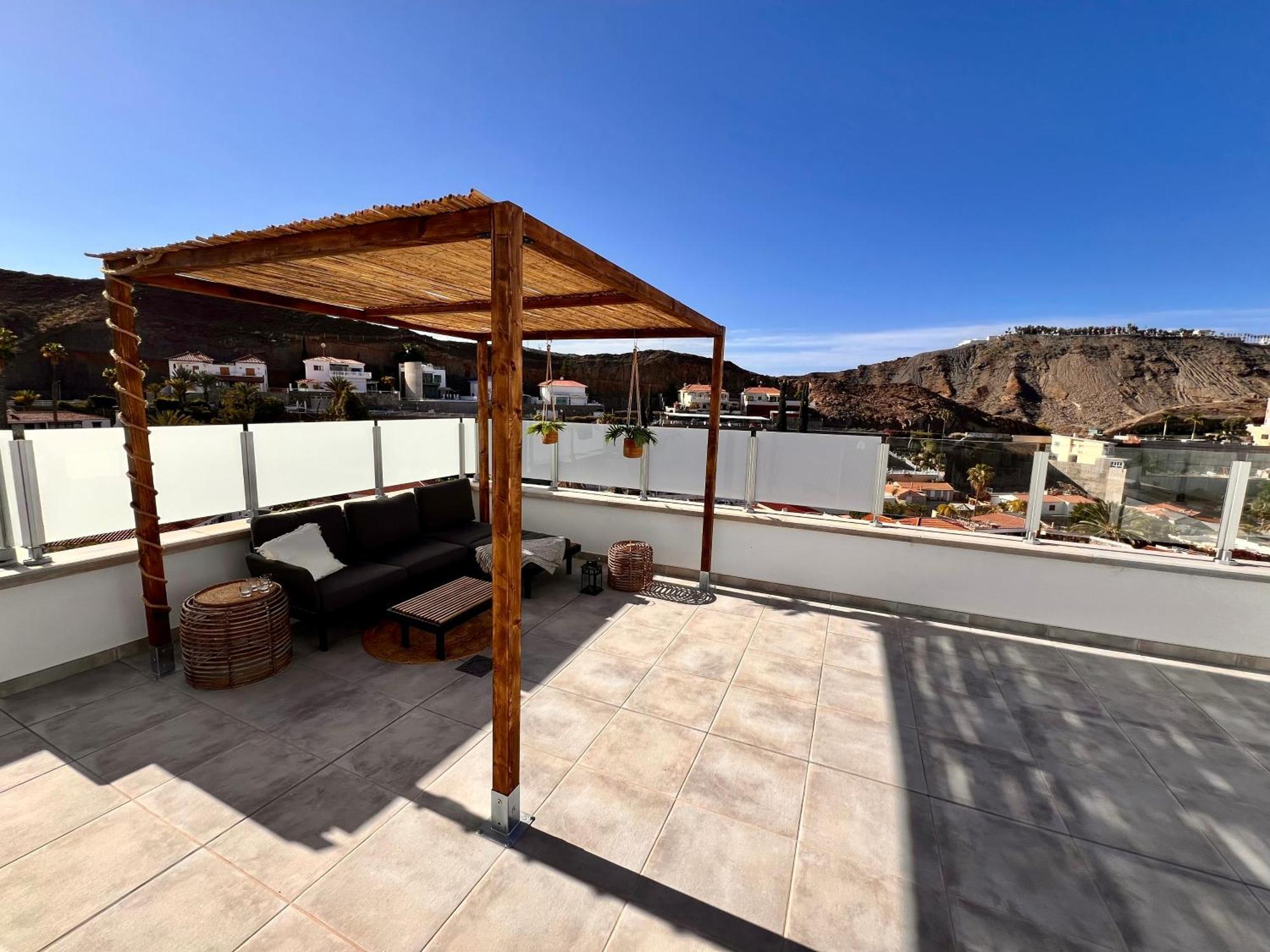 Dream Villa With Heated Pool, Rooftop & Ocean Views Mogán エクステリア 写真